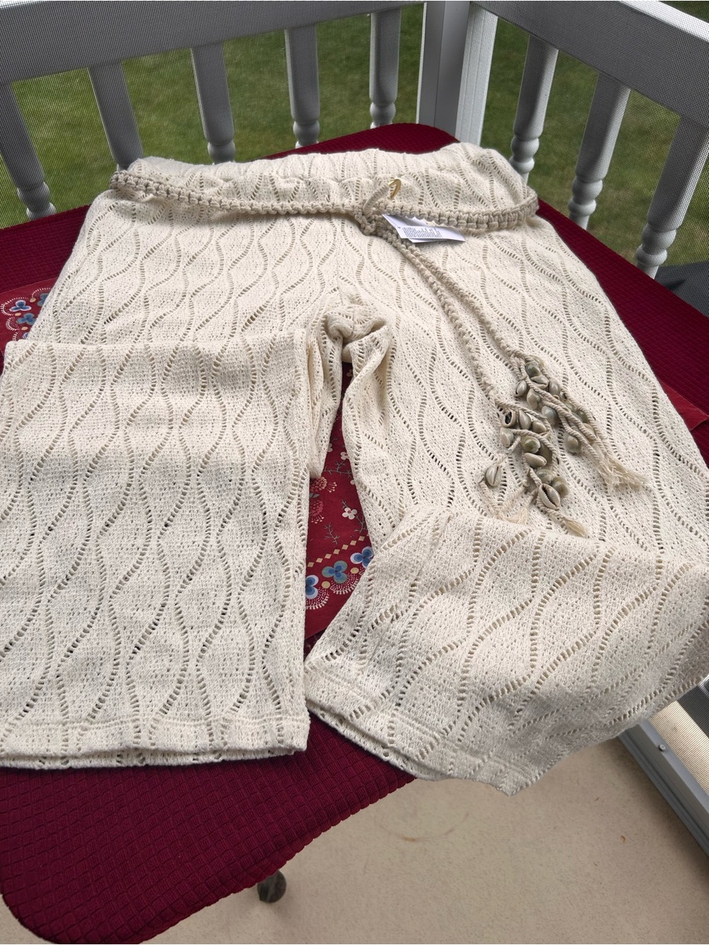 new flared leg cotton trousers